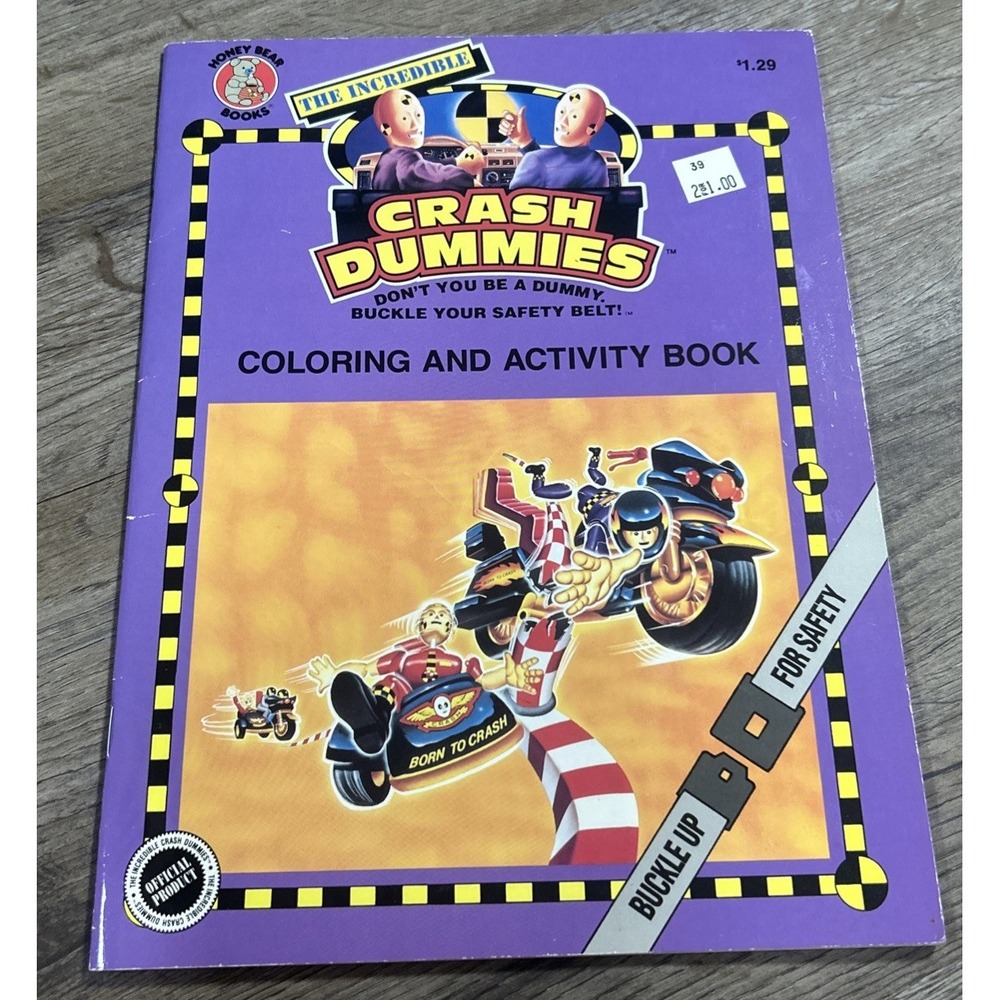 1992 Honey Bear Books‎ Crash Dummies Coloring And Activity Book RARE